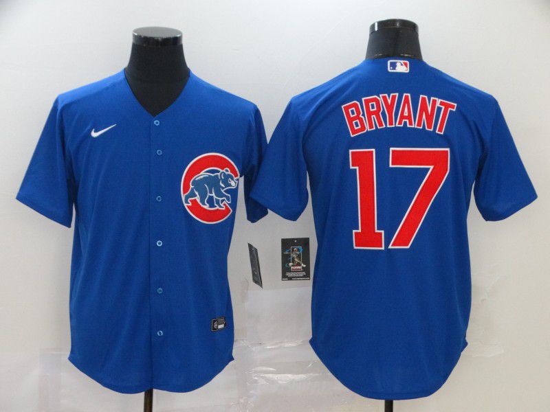 Men Chicago Cubs #17 Bryant Blue Game Nike MLB Jerseys